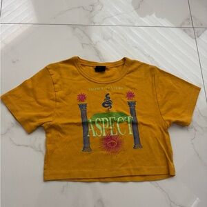 Urban Outfitters Yellow Graphic Crop Top